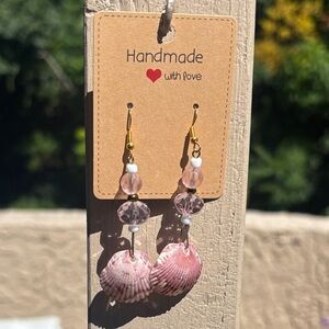 Artisan Pink Shell Drop Earrings